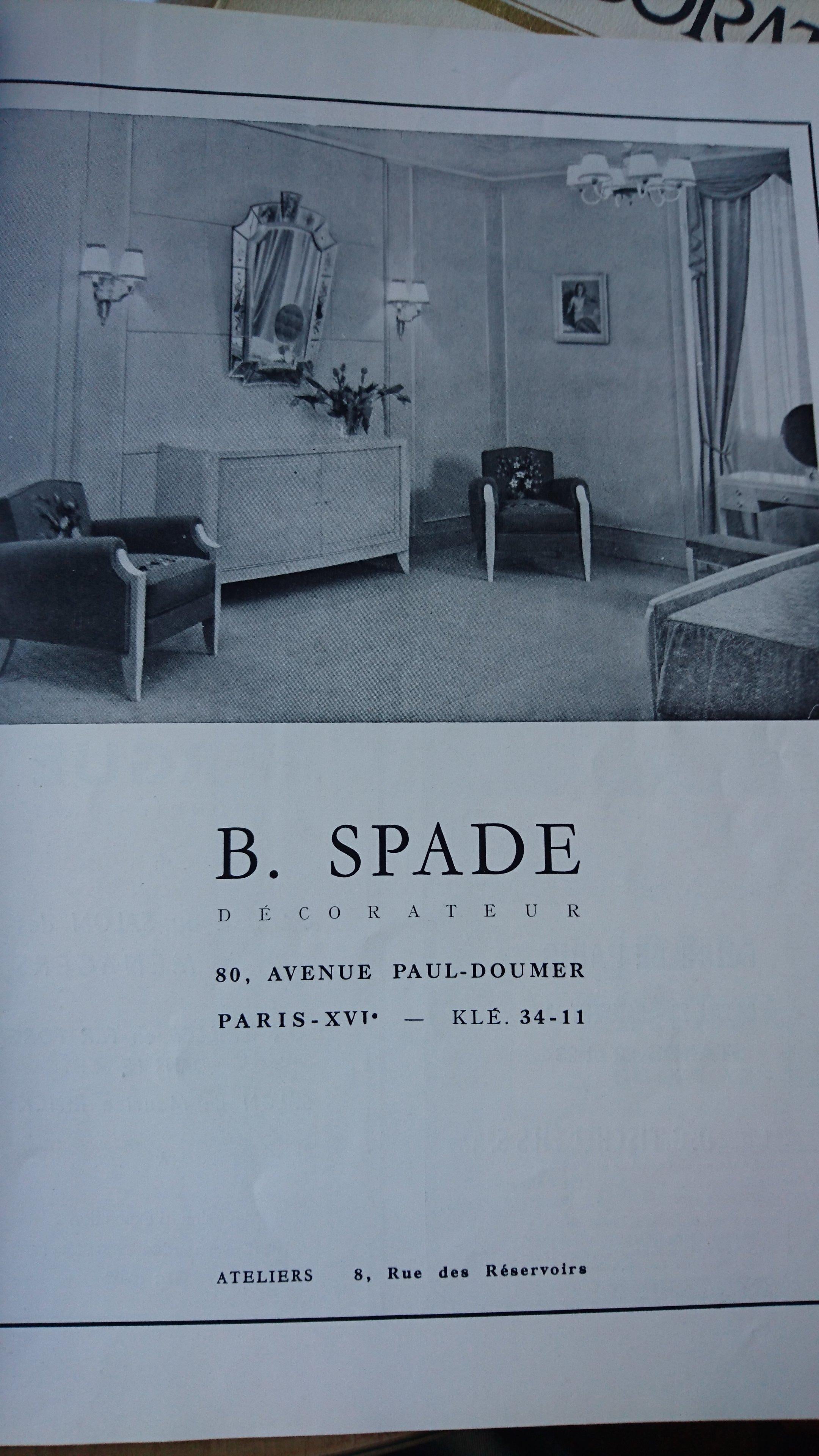Einzelner französischer Art Déco Clubsessel von Baptistin Spade. 1930s. im Angebot 3