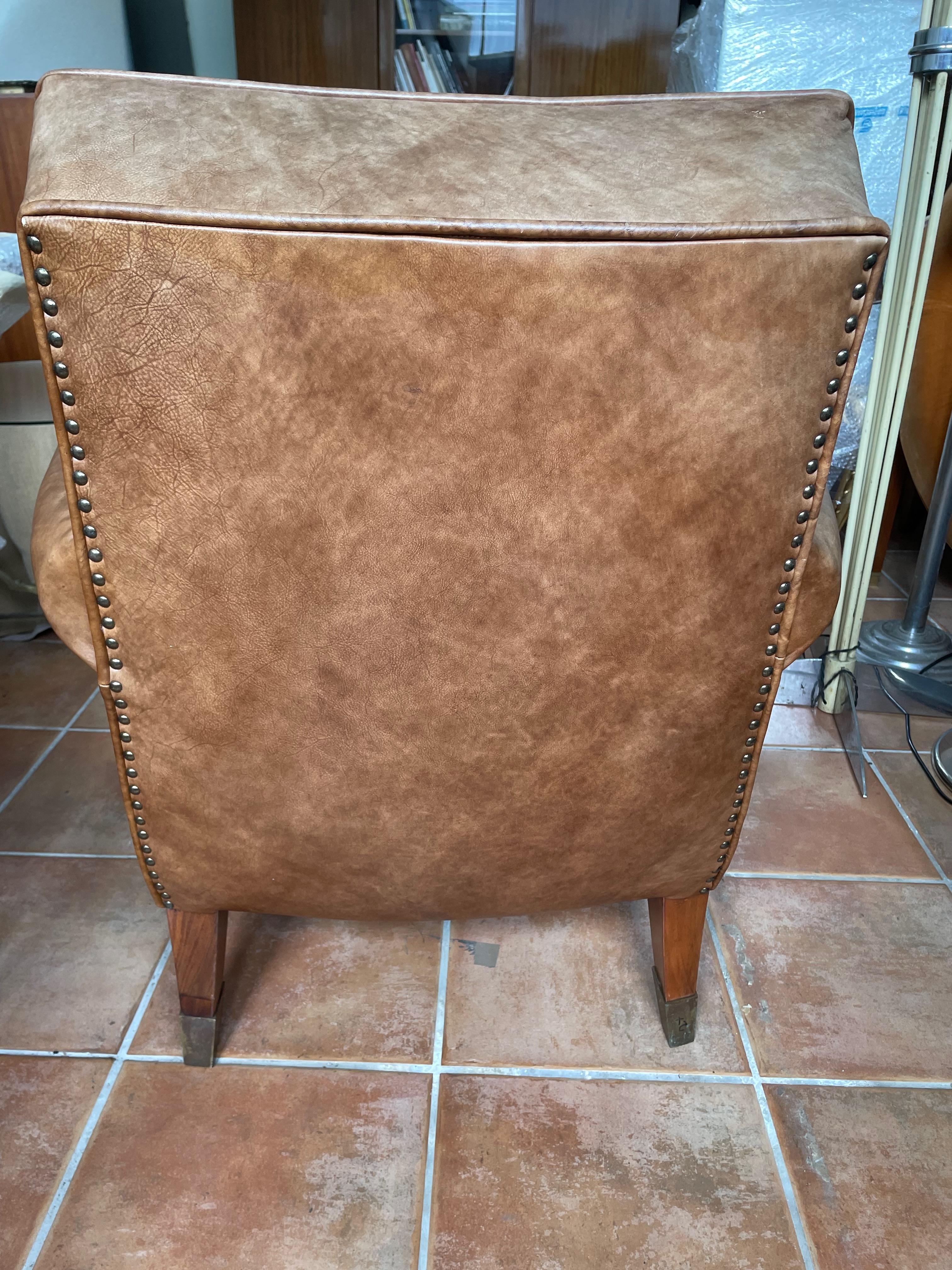 Single French Art Déco Club Chair by Baptistin Spade. France 1930s. Documented. For Sale 5