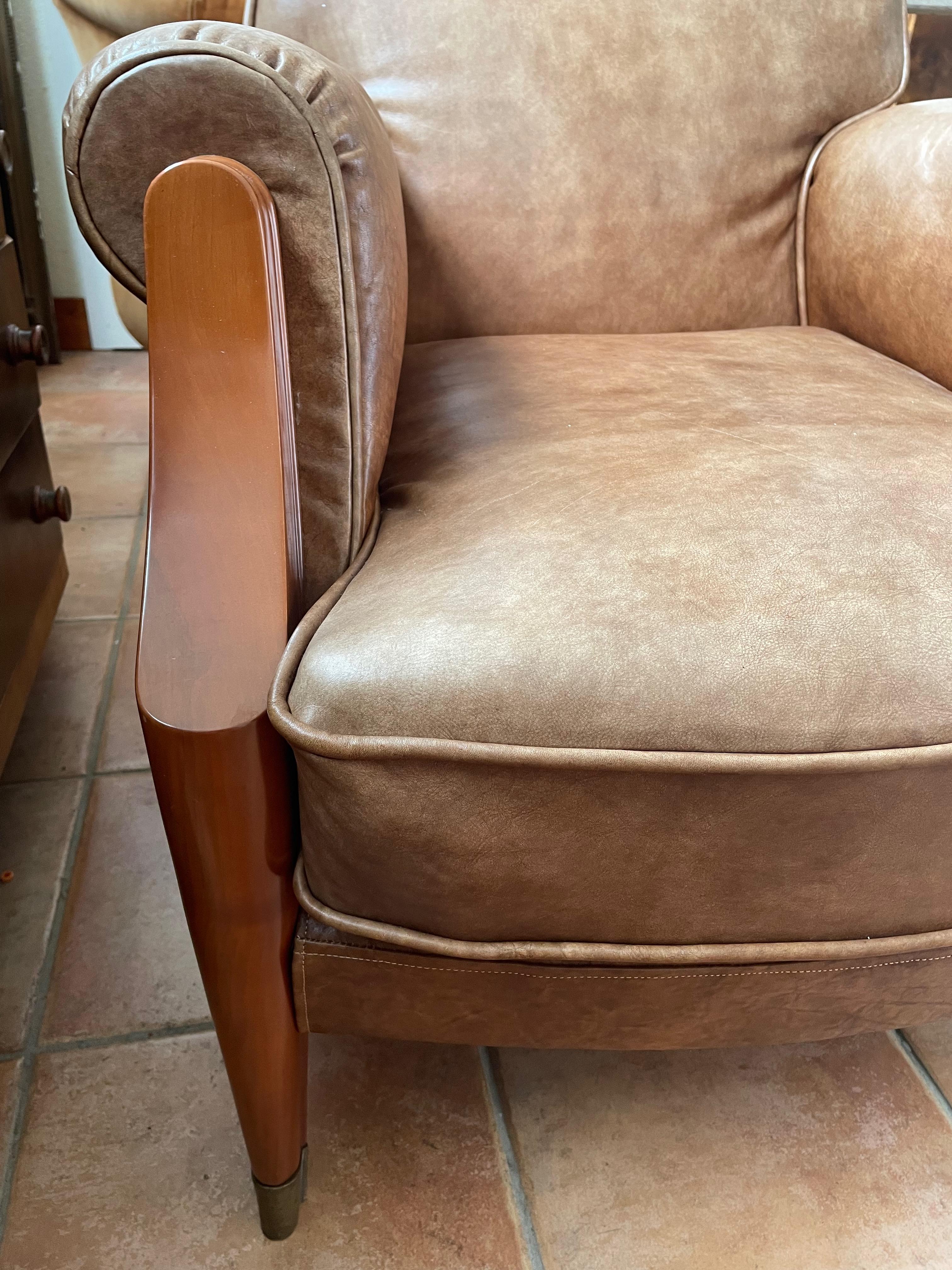 Single French Art Déco Club Chair by Baptistin Spade. France 1930s. Documented. For Sale 6