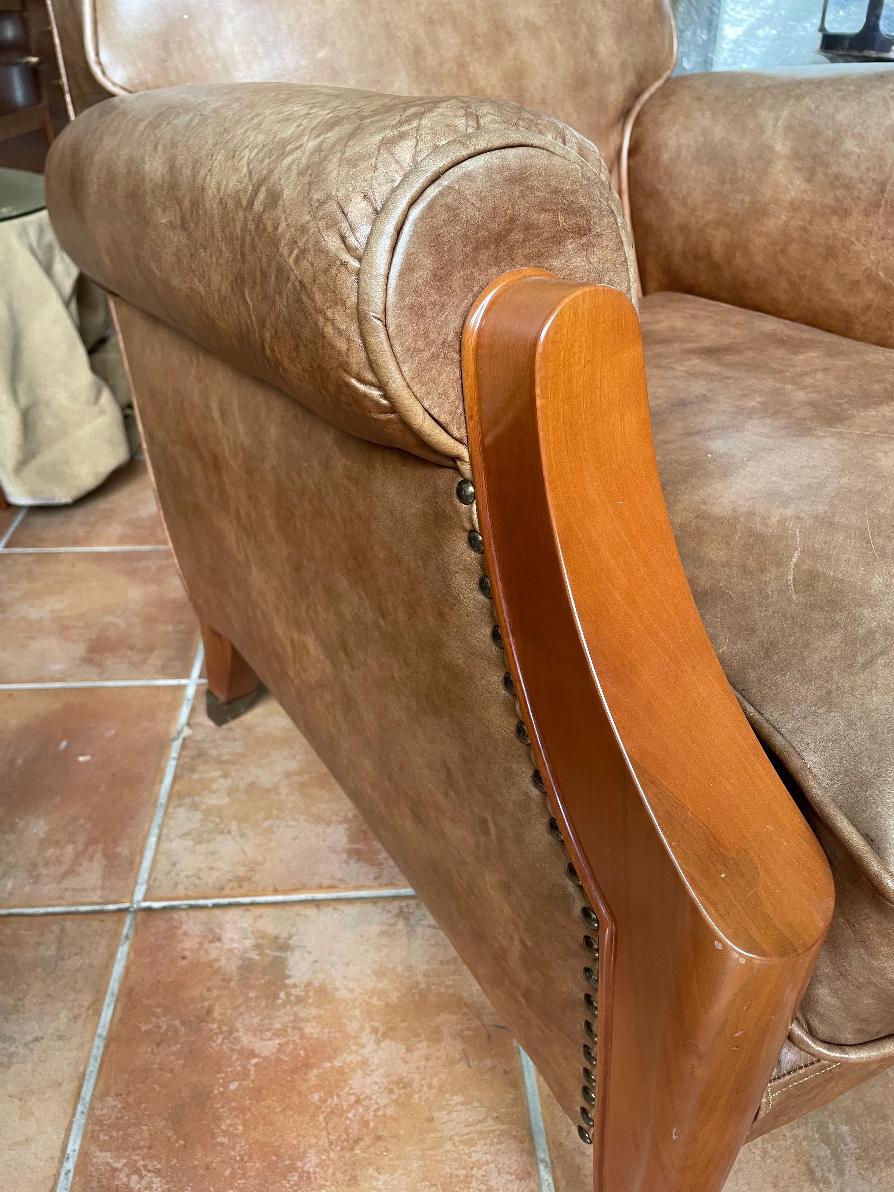 Single French Art Déco Club Chair by Baptistin Spade. France 1930s. Documented. For Sale 8