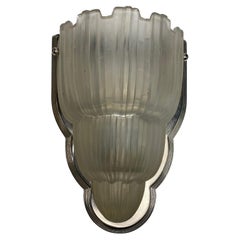 Single French Art Deco "Waterfall" Sconce Signed by Sabino