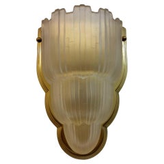 A single French Art Deco Waterfall Wall Sconce Signed by Sabino
