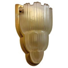 Single French Art Deco Waterfall Wall Sconce Signed by Sabino