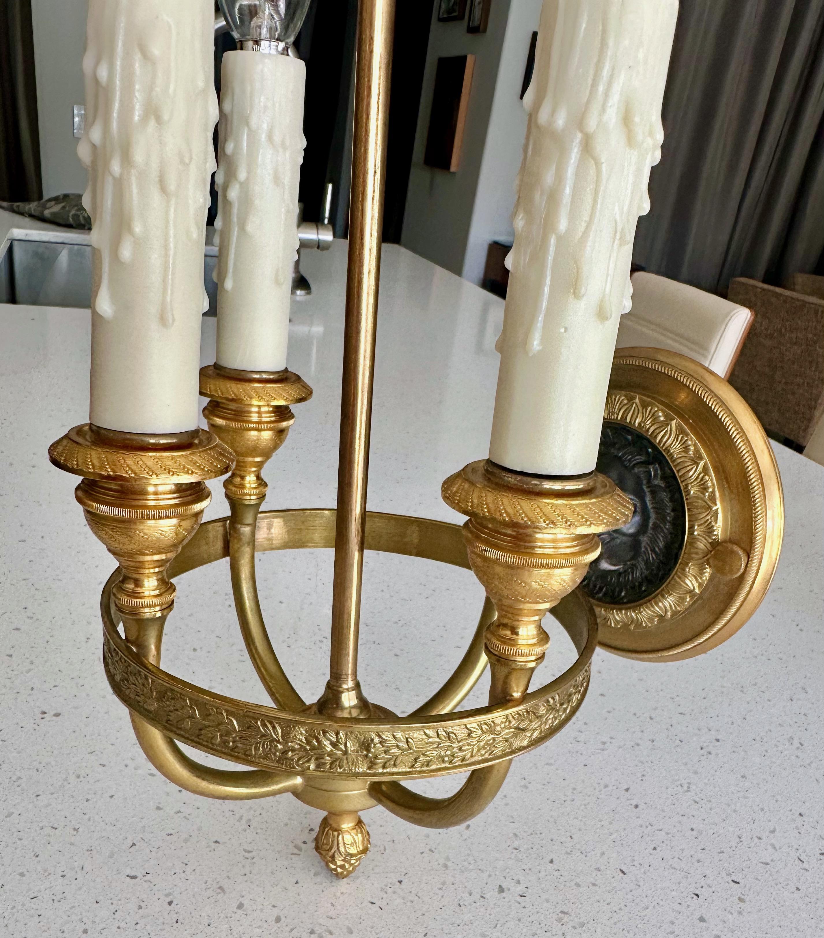 Single French Empire Style Gilt Bronze Lion Wall Sconce For Sale 5