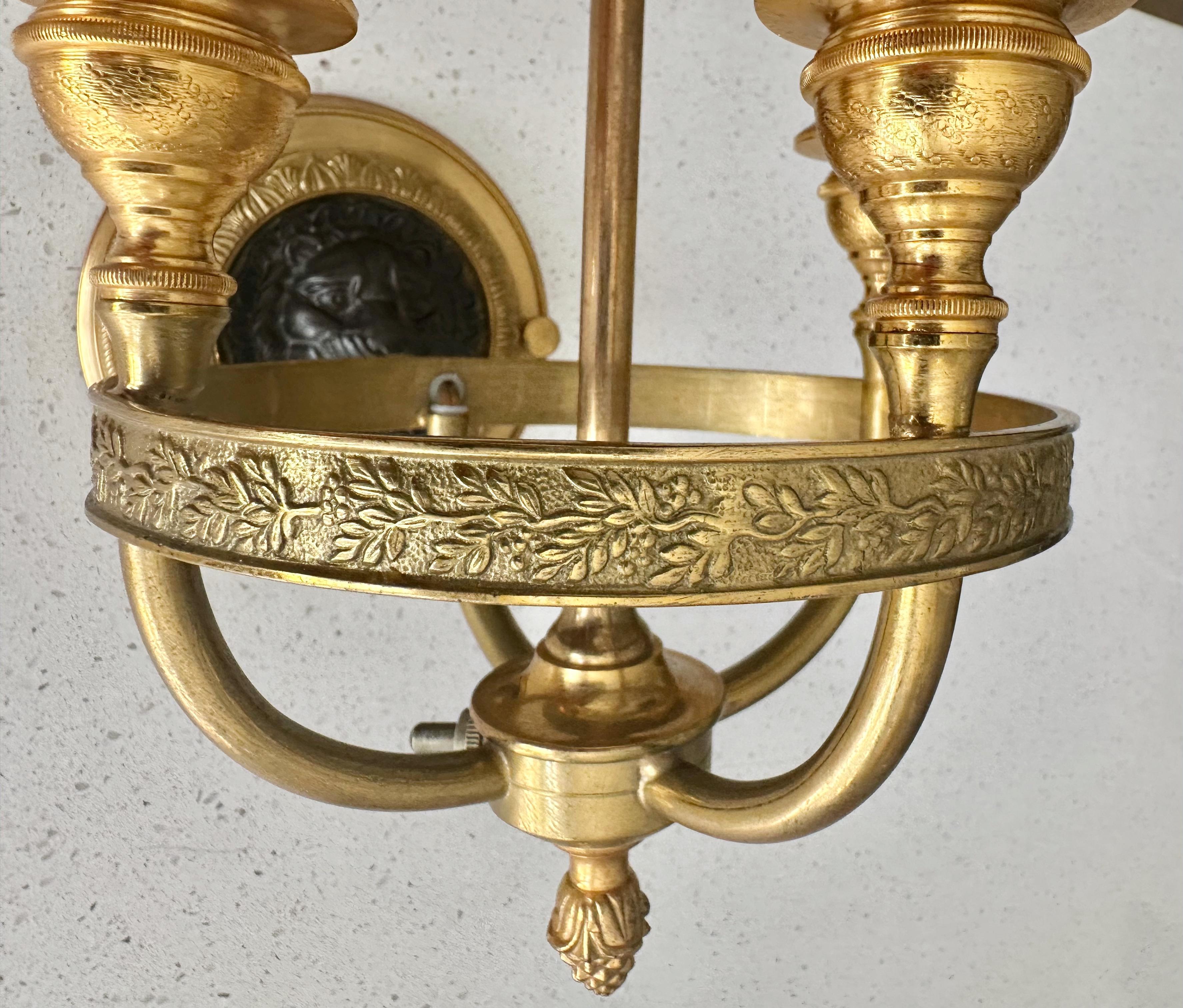 Single French Empire Style Gilt Bronze Lion Wall Sconce For Sale 6