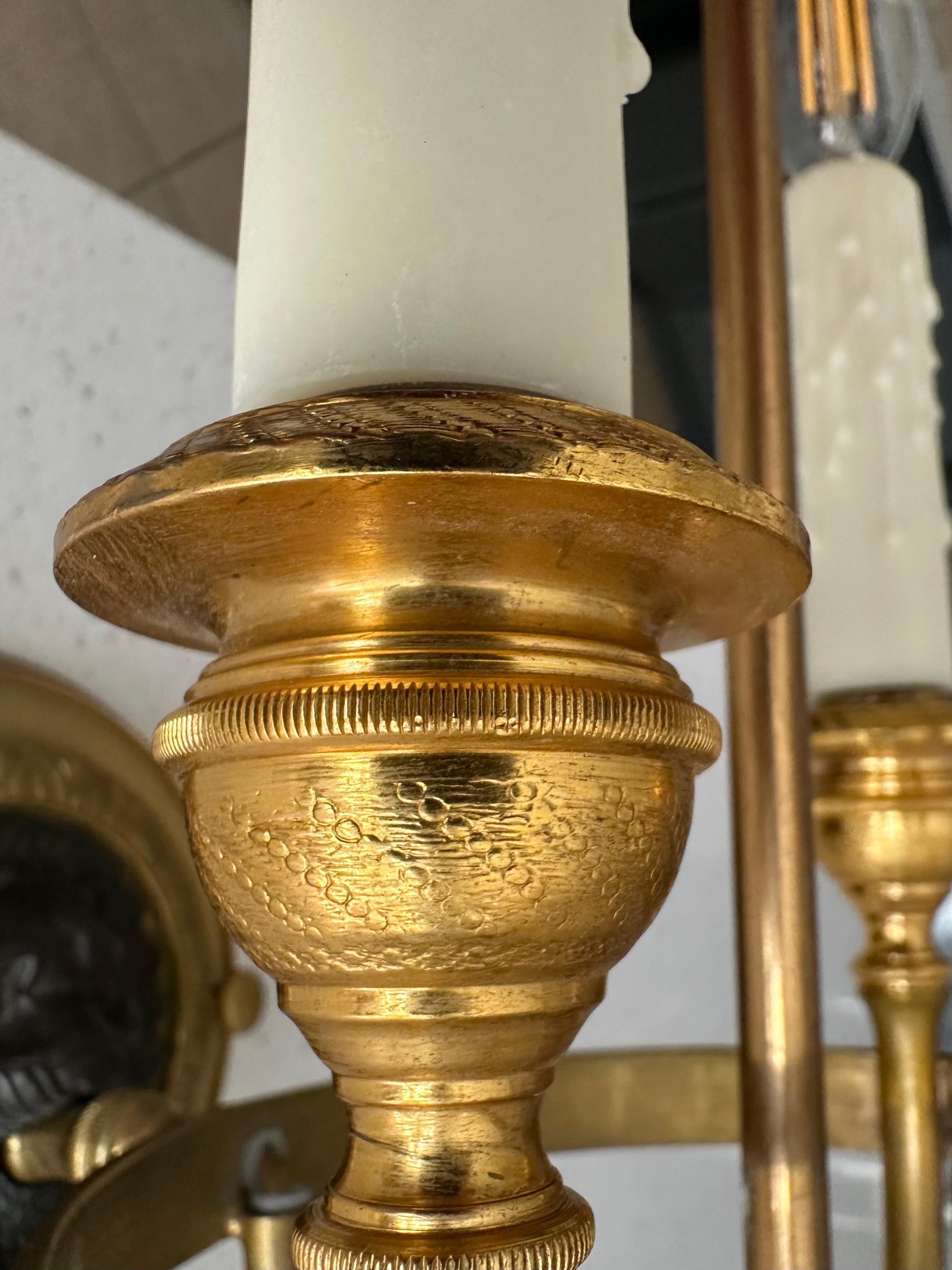 Single French Empire Style Gilt Bronze Lion Wall Sconce For Sale 7