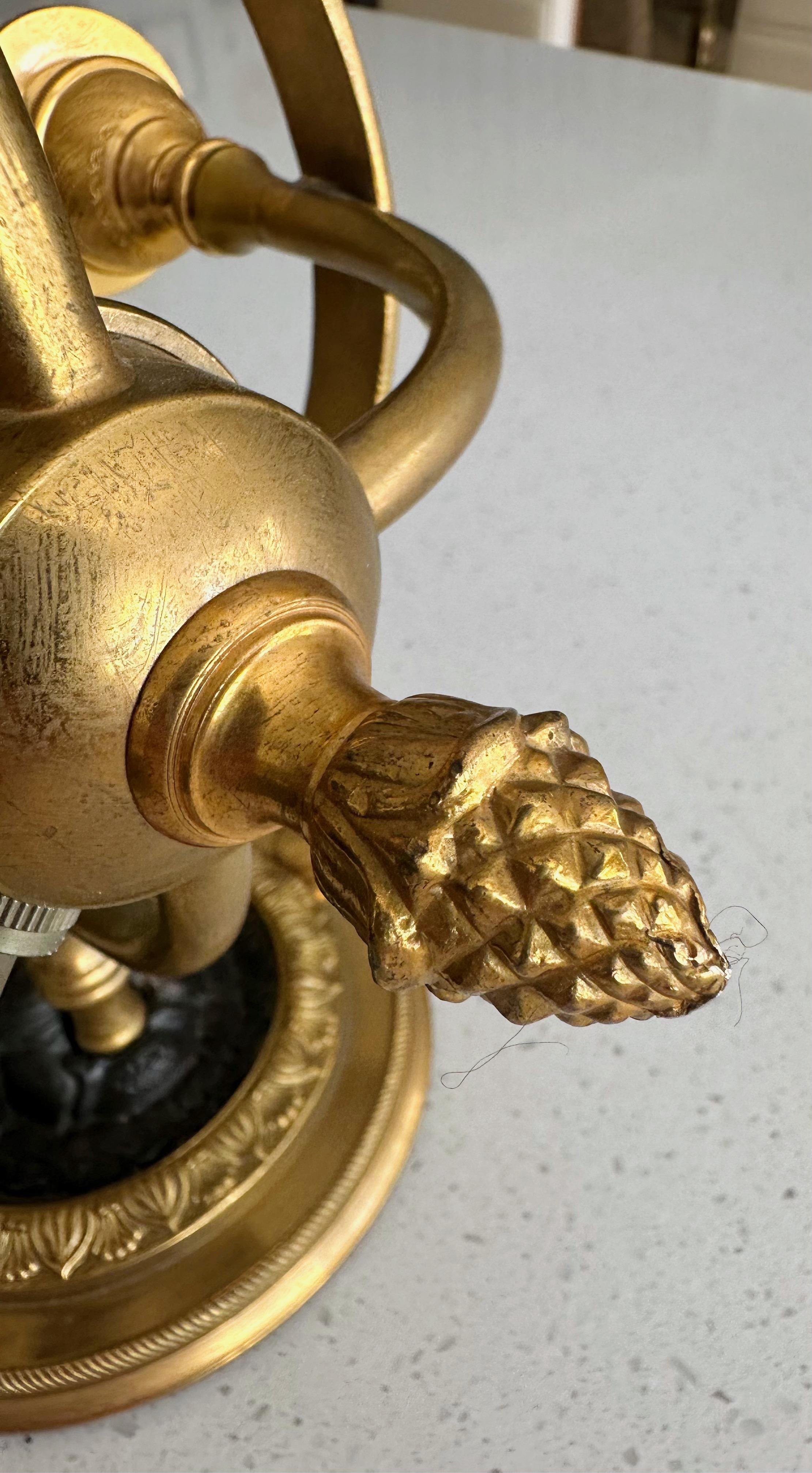 Single French Empire Style Gilt Bronze Lion Wall Sconce For Sale 9