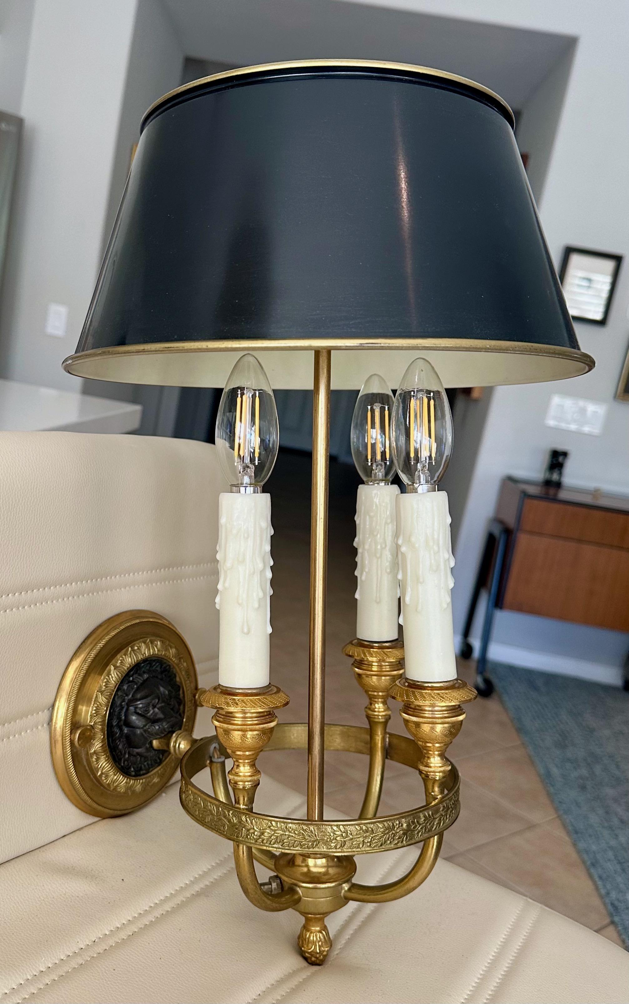 Single French Empire Style Gilt Bronze Lion Wall Sconce For Sale 12