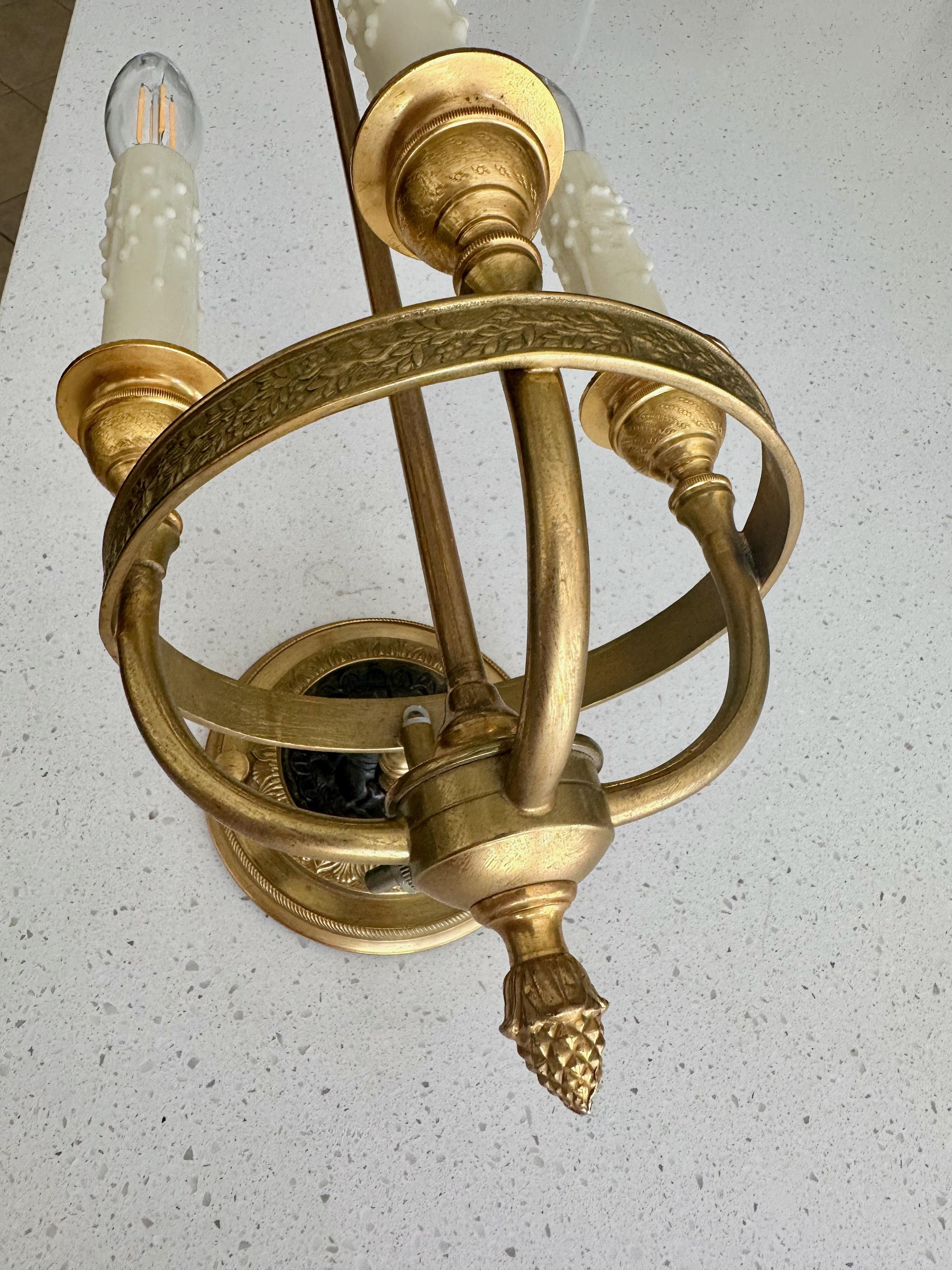 Single French Empire Style Gilt Bronze Lion Wall Sconce For Sale 4
