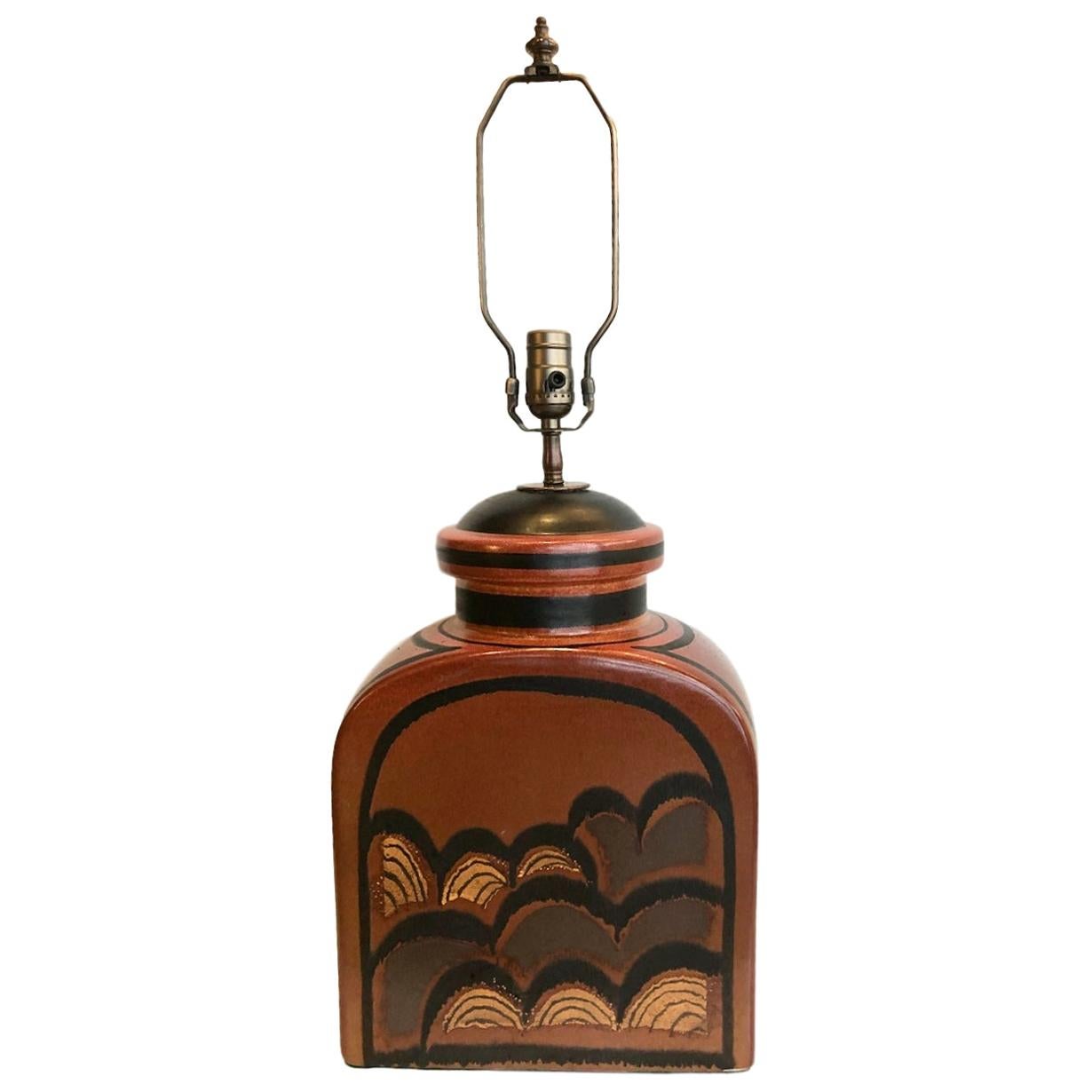 Single French Glazed Ceramic Table Lamp
