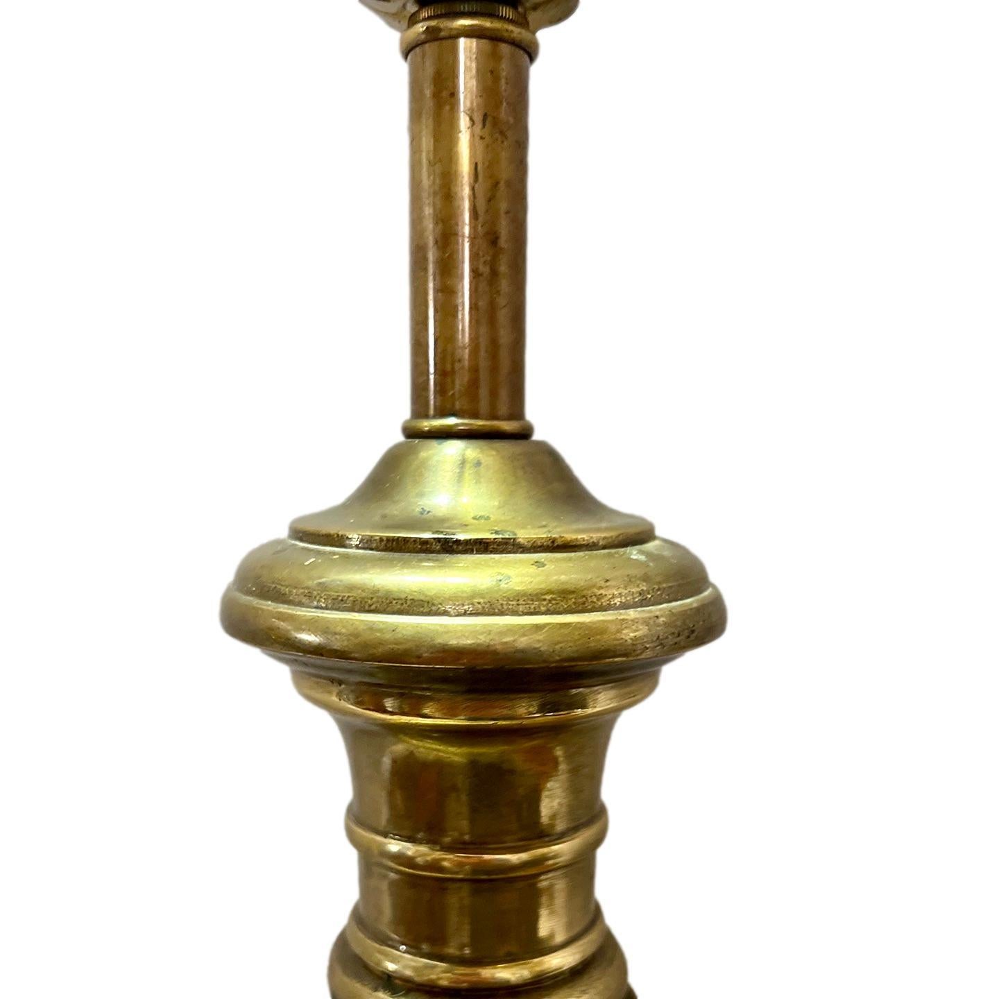 Single French Patinated Bronze Lamp For Sale 1