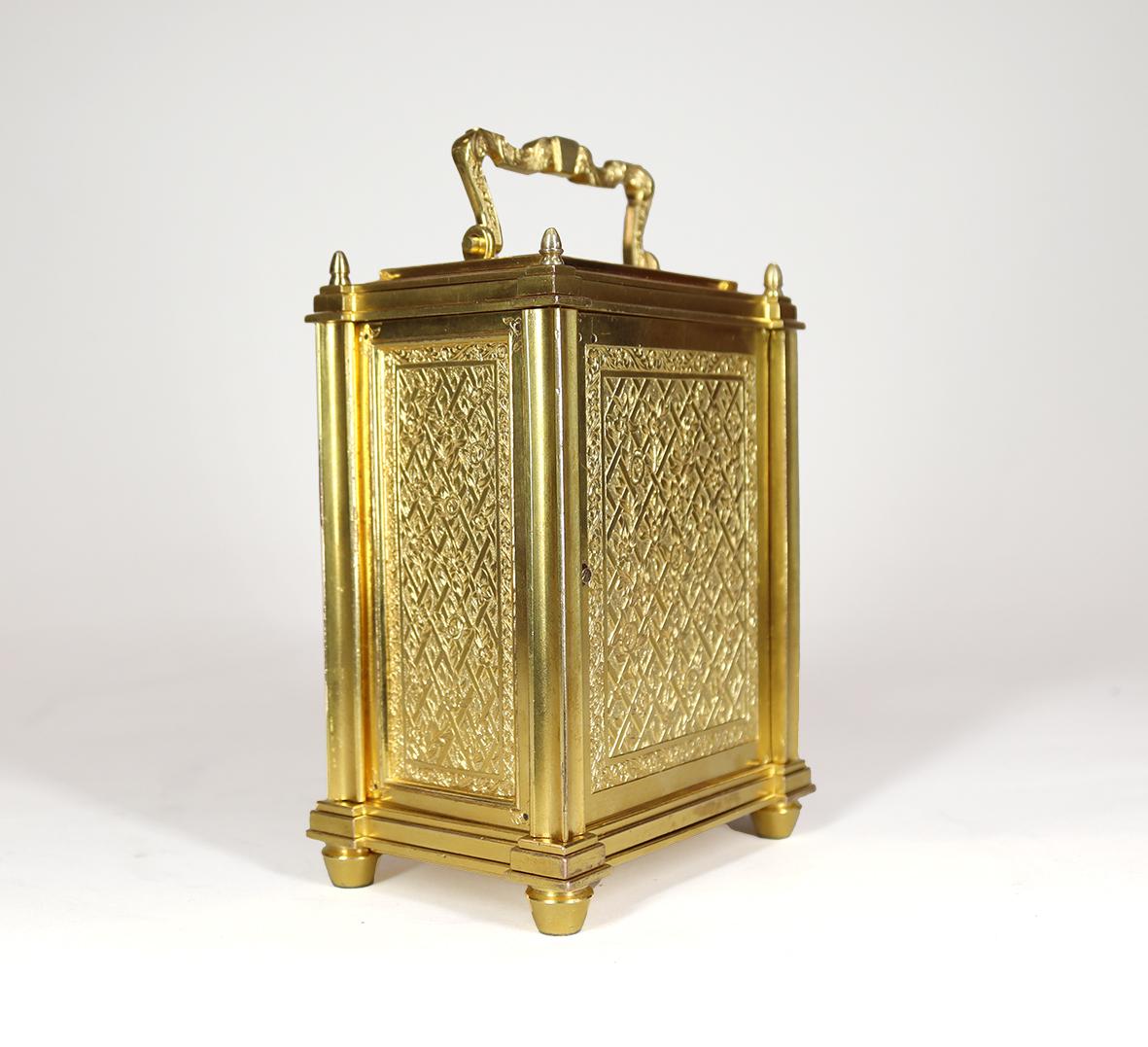 Mid-19th Century Single Fusee Carriage Timepiece By Thomas Cole and James Cole, Retailed By Hunt For Sale