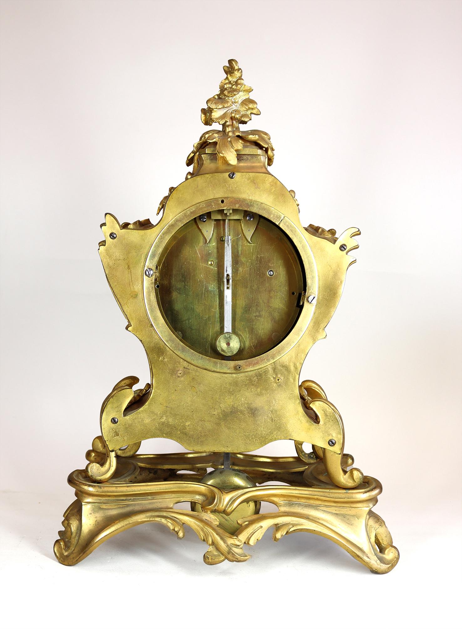 British Single Fusee Mantel clock by Hay London For Sale