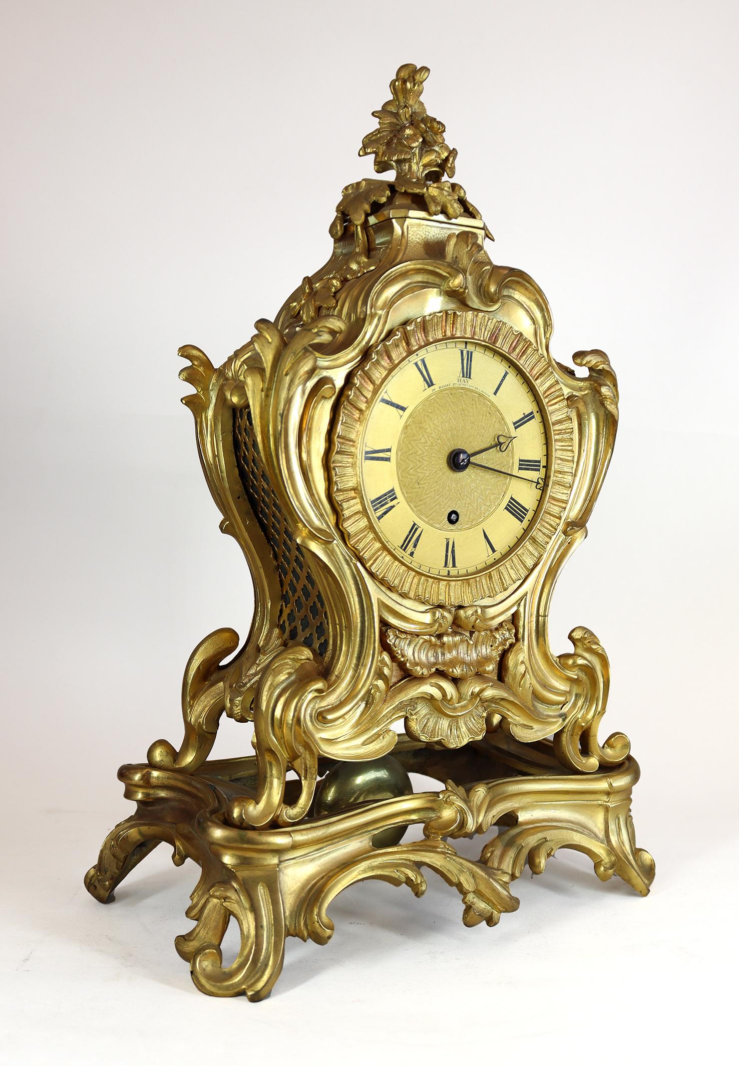 Single Fusee Mantel clock by Hay London In Good Condition For Sale In Amersham, GB