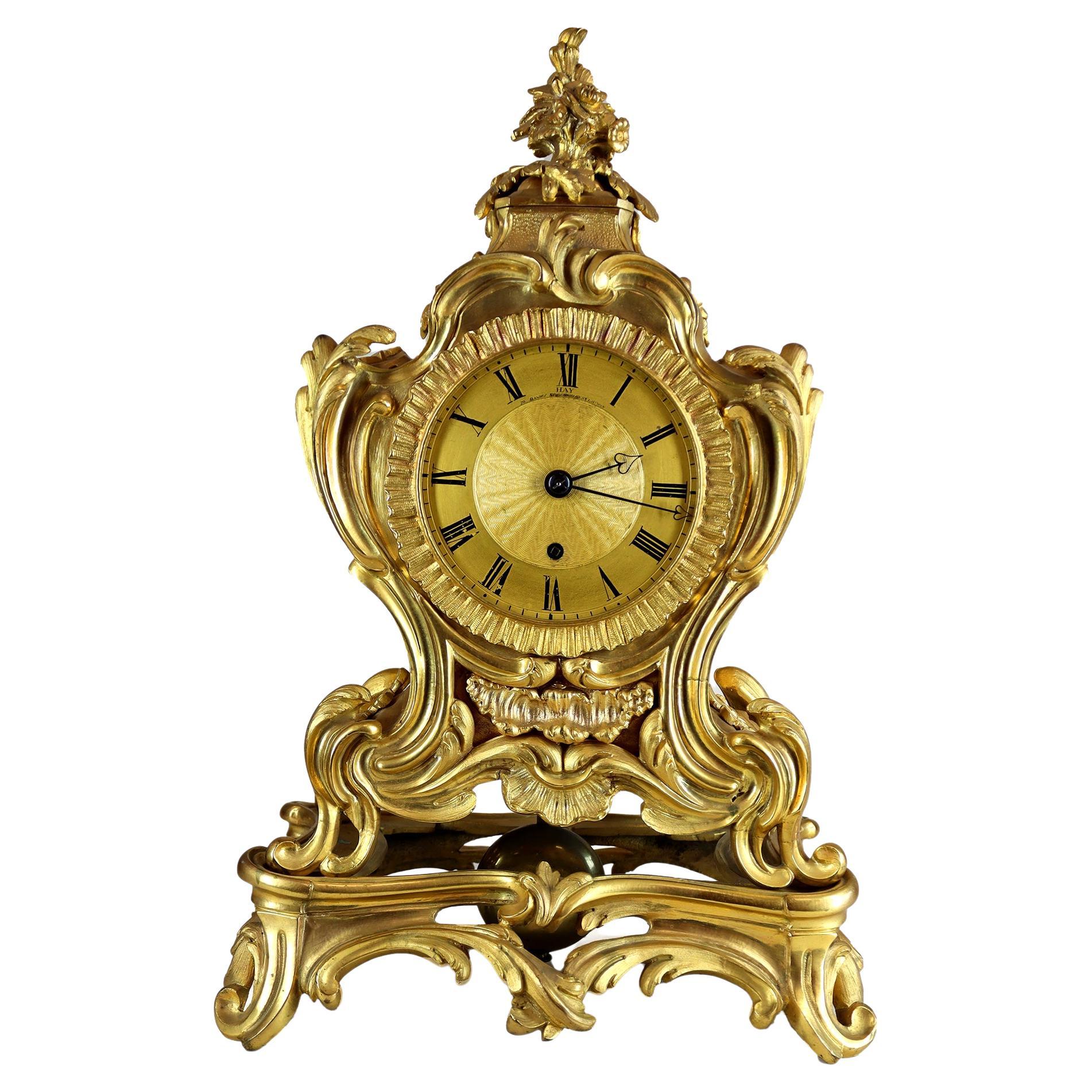 Single Fusee Mantel clock by Hay London For Sale