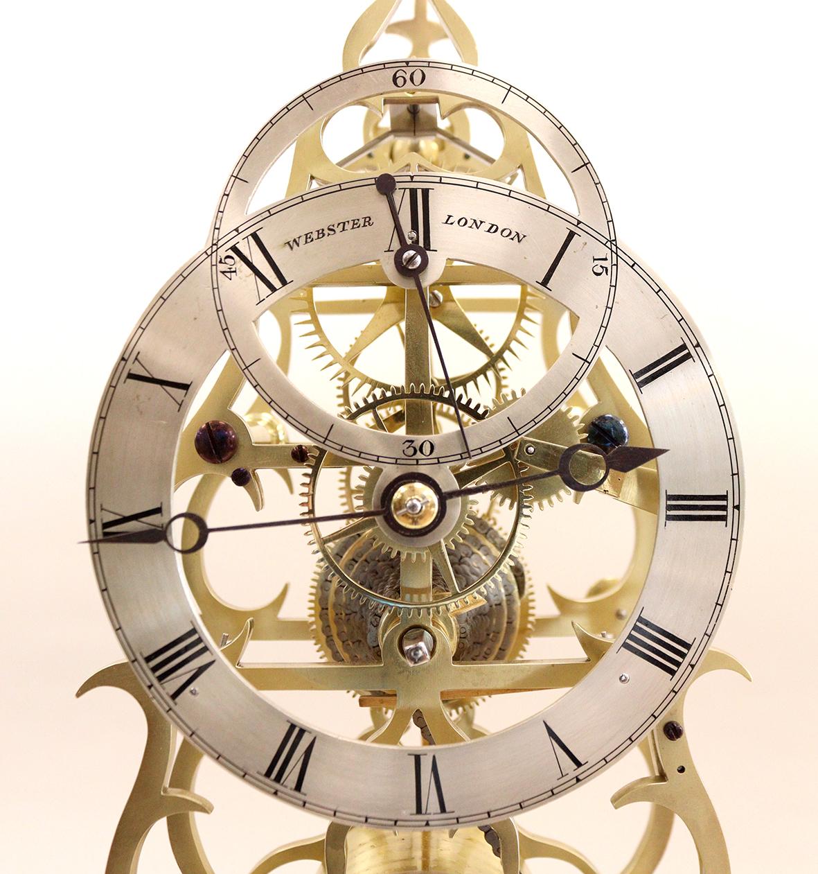 Laiton Single Fusee Skeleton Timepiece By Richard Webster en vente