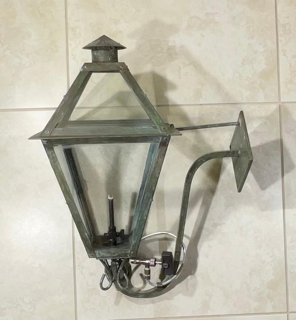 Single Gas Wall Hanging Copper Lantern For Sale 2