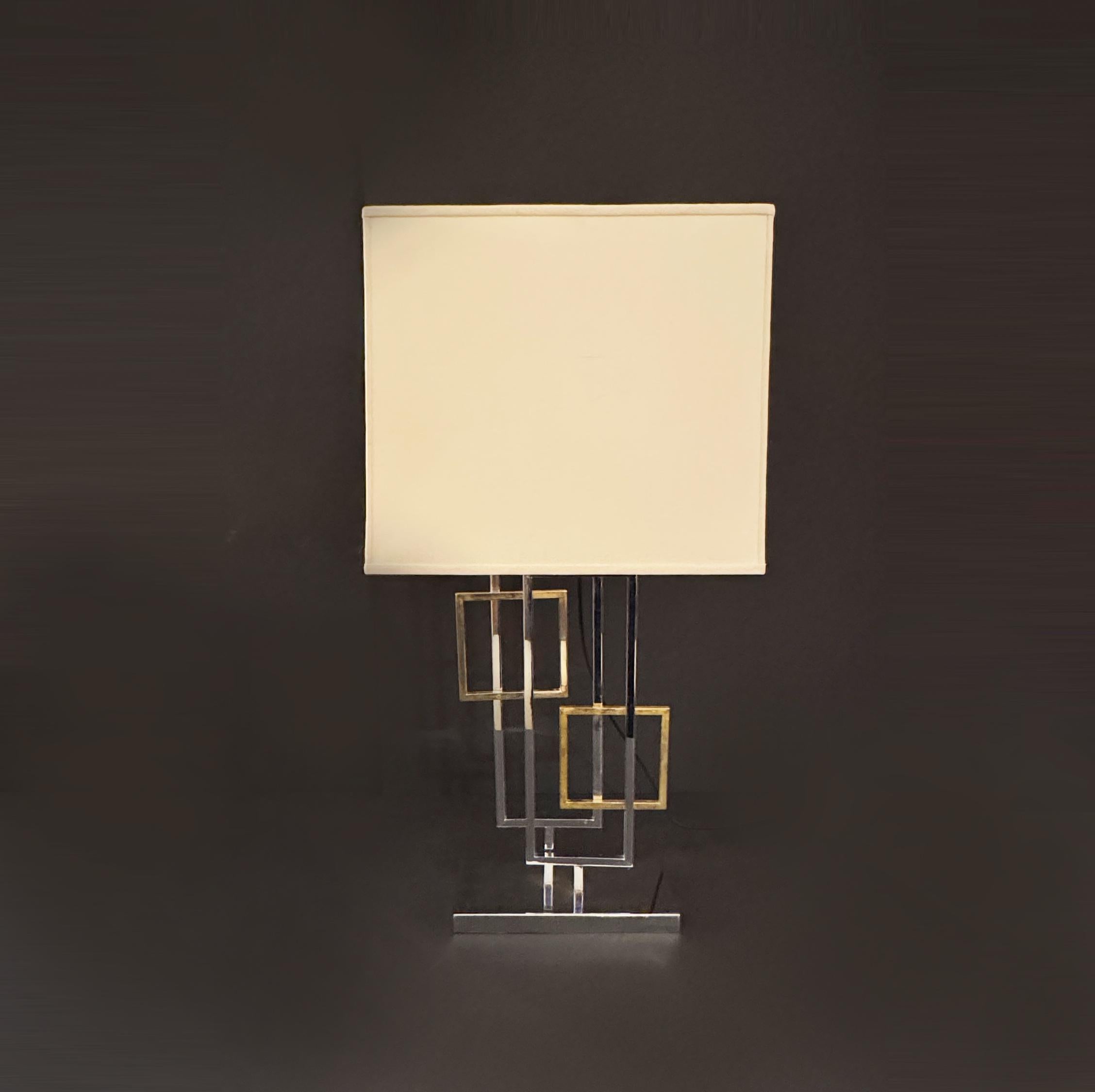 Italian Single Geometric Modernist Table Lamp For Sale