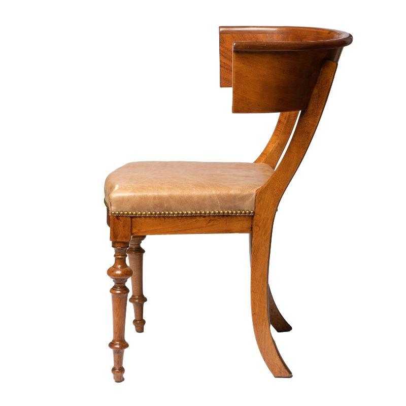 Biedermeier Single German/Austrian Klismos Form Side Chair in European Beech, 1820