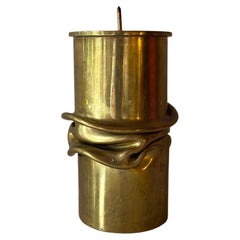 Single gilt metal candlestick designed by Moniquet for Cheret Paris. French 