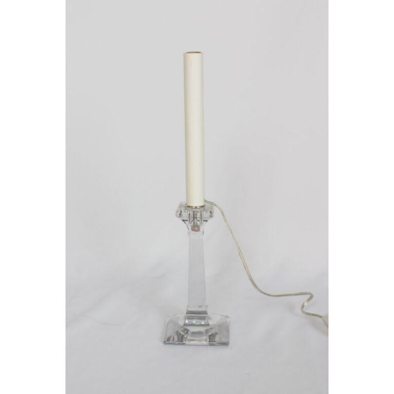 Single Glass Candlestick Lamp In Good Condition For Sale In Canton, MA