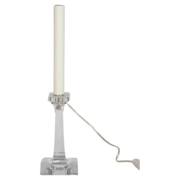 Single Glass Candlestick Lamp For Sale