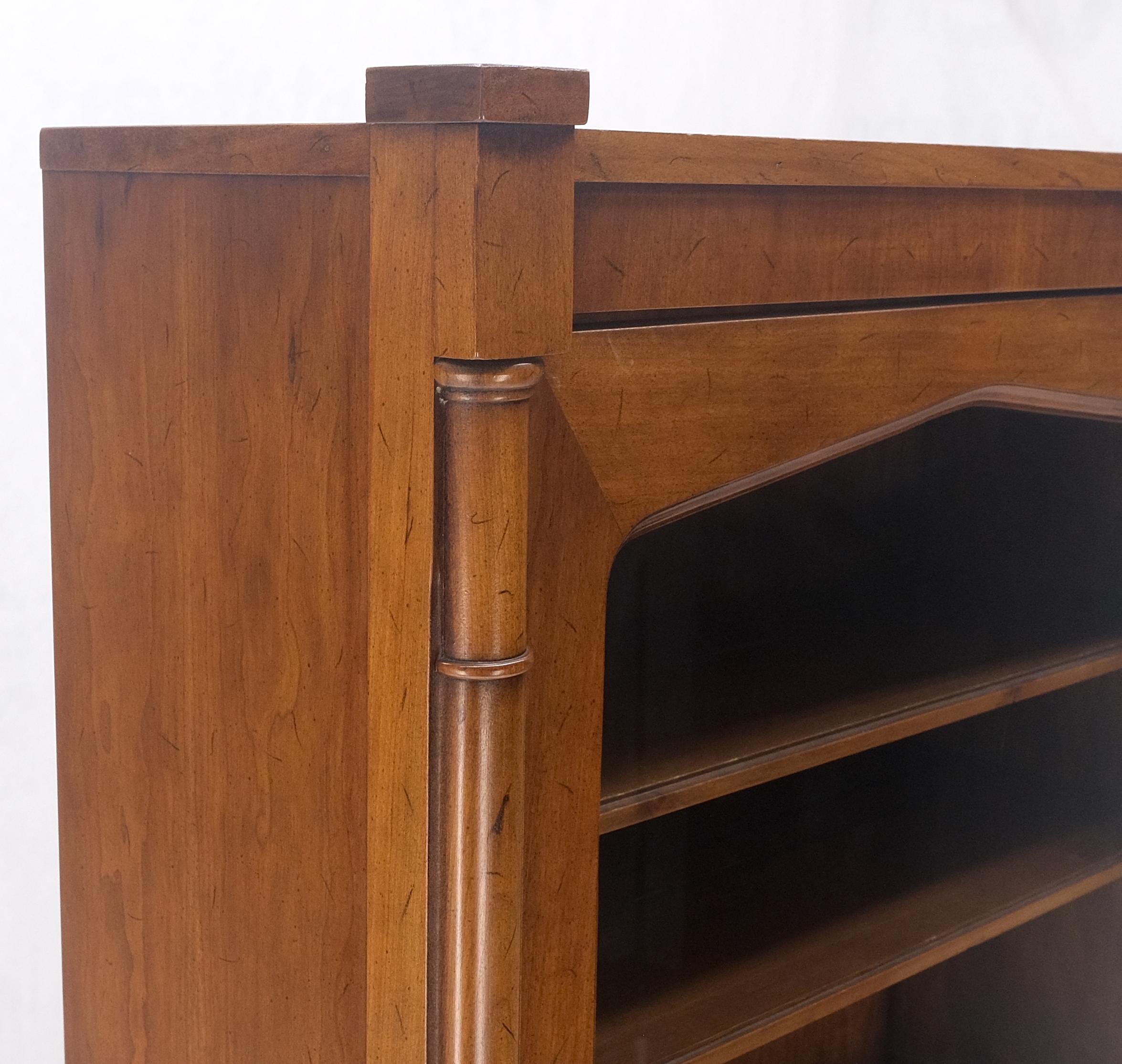 Lacquered Single Glass Door Solid Cherry Tall Bookcase Cupboard Bottom Compartment MINT! For Sale