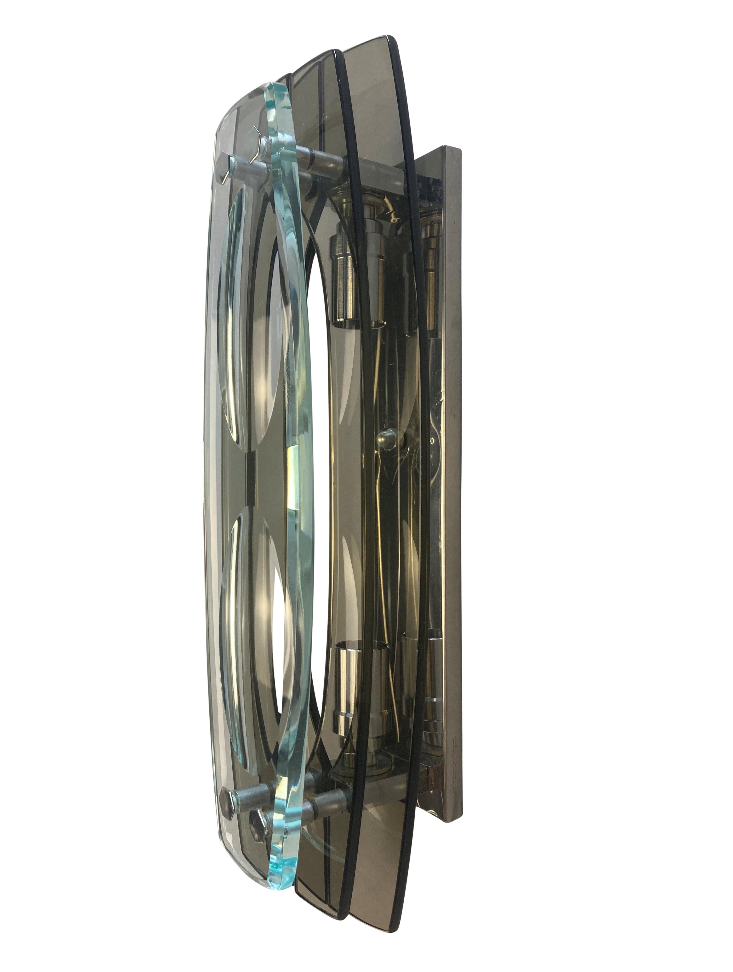 Mid-Century Modern Lights en verre simple par Veca en vente