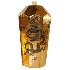 Single Gold Dragon Motif Lamp