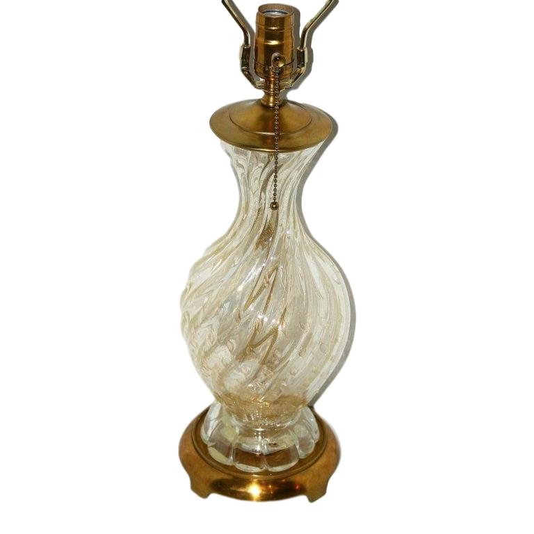 Italian Single Gold Flake Murano Glass Lamp