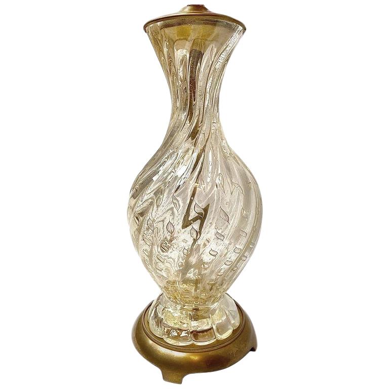 Single Gold Flake Murano Glass Lamp