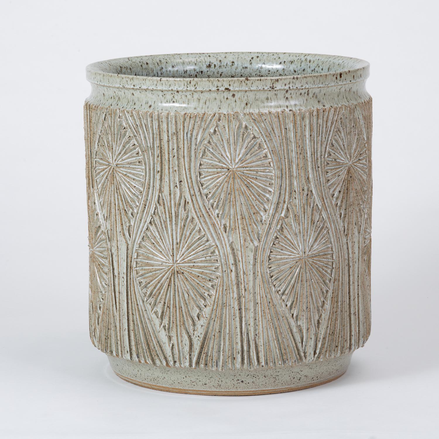 Stoneware Single Gray-Glazed Earthgender Planter by David Cressey and Robert Maxwell