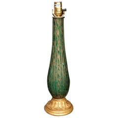 Vintage Single Green Murano Glass Lamp