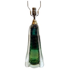 Single Green Murano Glass Table Lamp