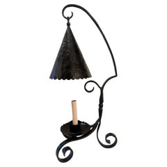 Single Hammered Iron Lamp