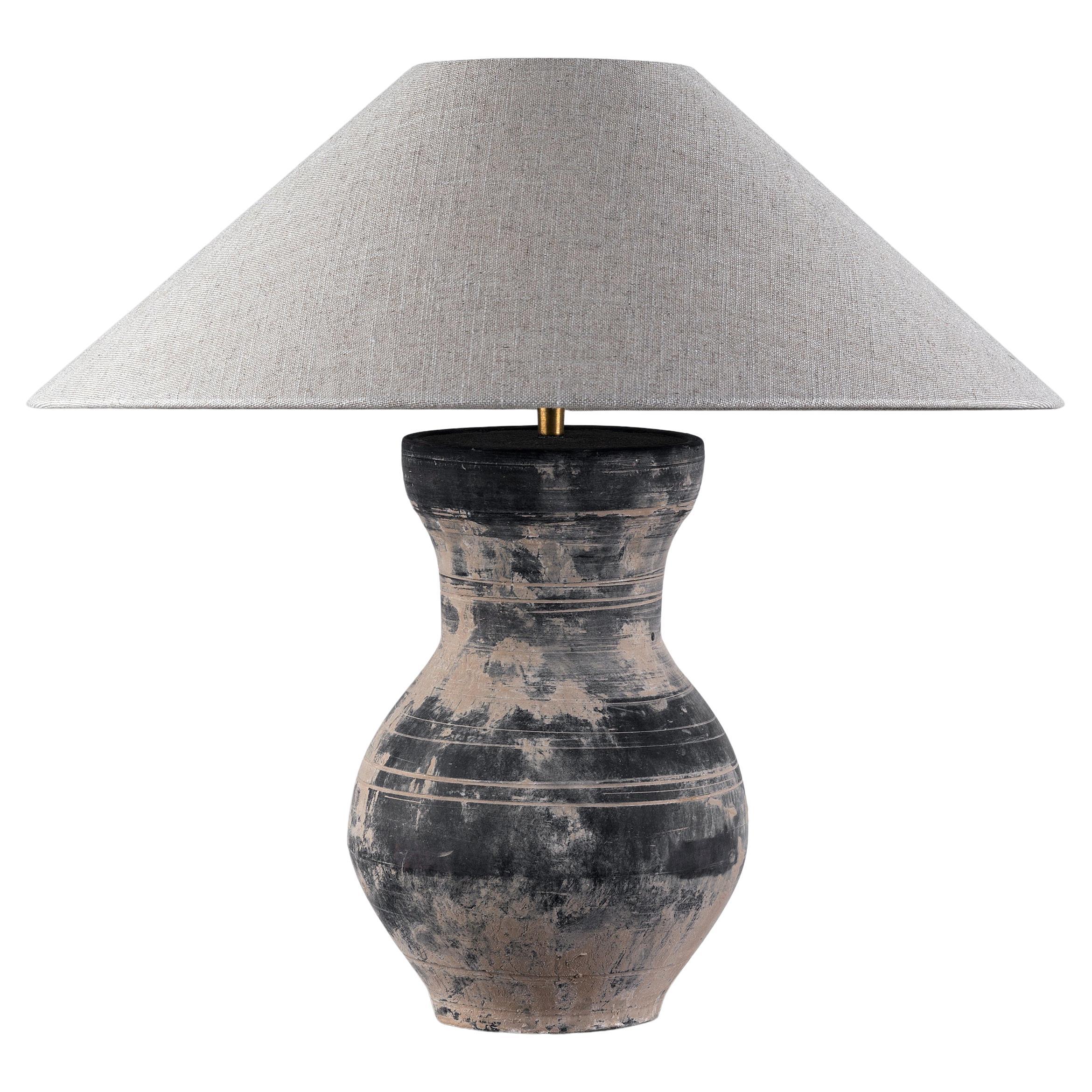 Single HAN Style Lamp with Belgian Linen Shade