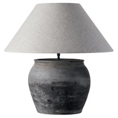Single HAN Style Lamp with Belgian Linen Shade