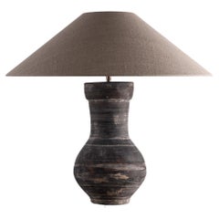 Single Han Style Lamp with Handmade Belgian Linen Shade