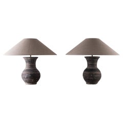Single HAN Style Lamp with Handmade Belgian Linen Shade