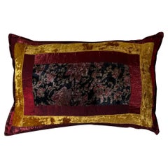 Single Hand Crafted Velvet And Silk Organza Pillow