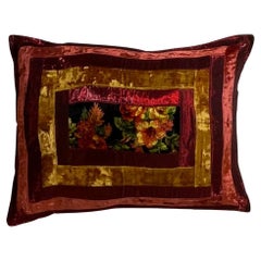 Single Hand Crafted Velvet And Silk Organza Pillow