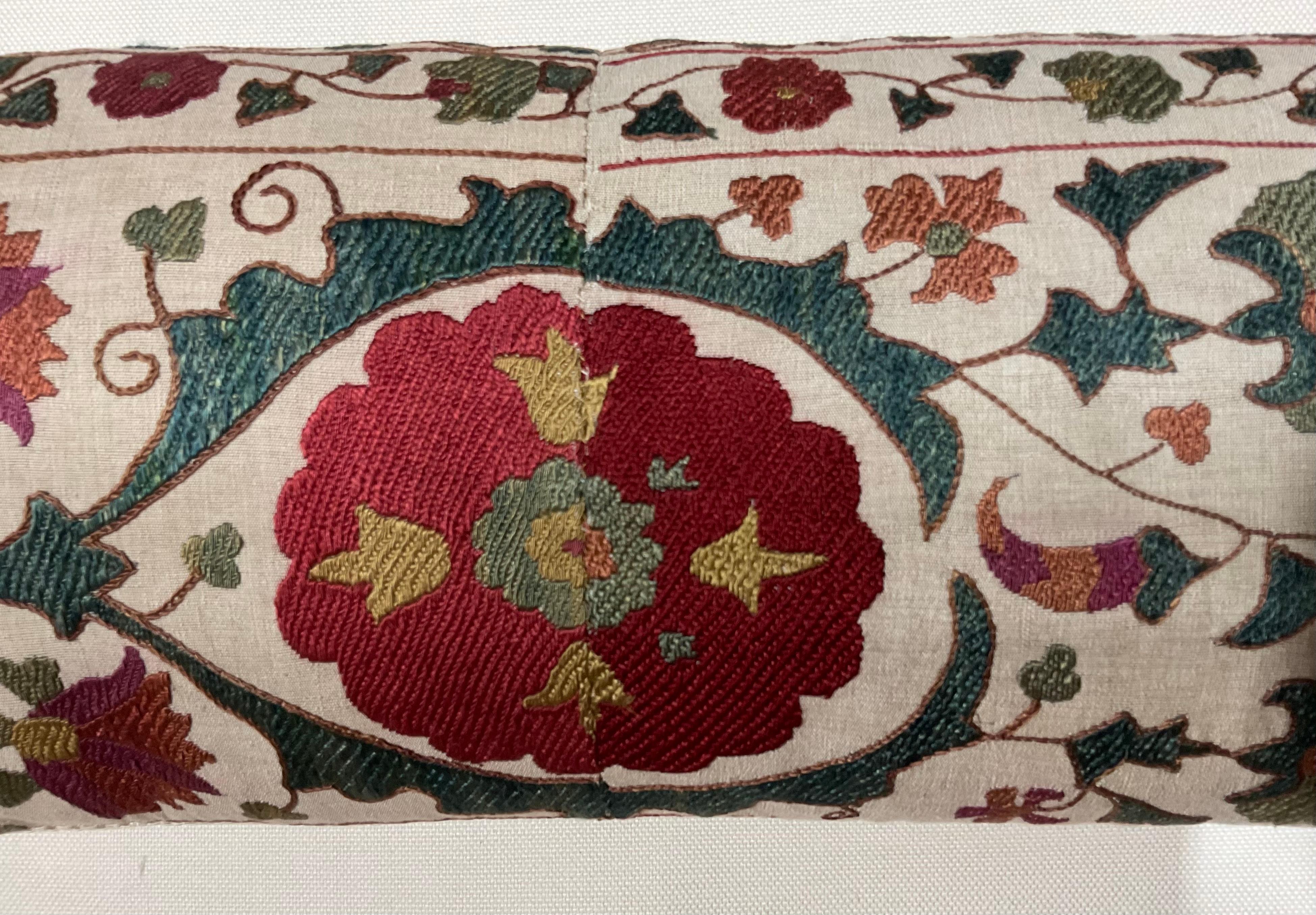 Cotton Single Hand Embroidered Suzani Pillow