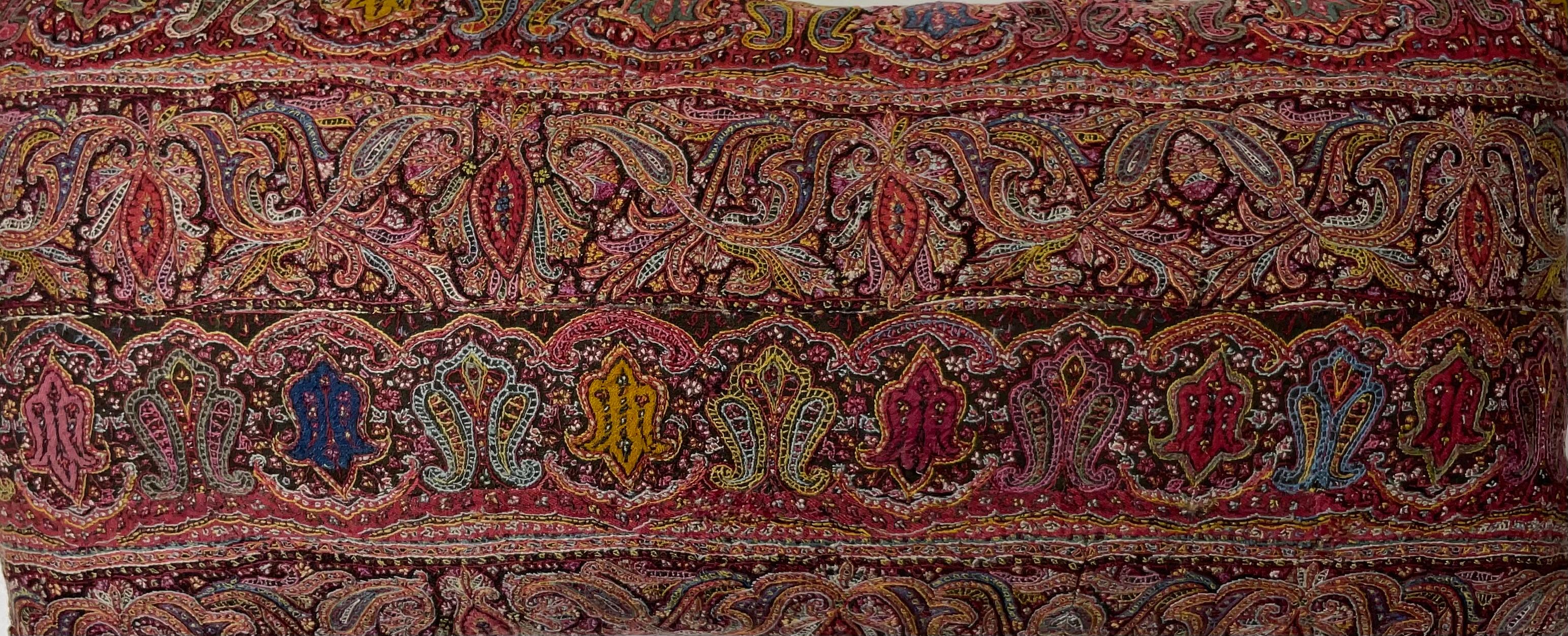 Embroidered Single Hand Embroidery Persian Suzani Pillow For Sale