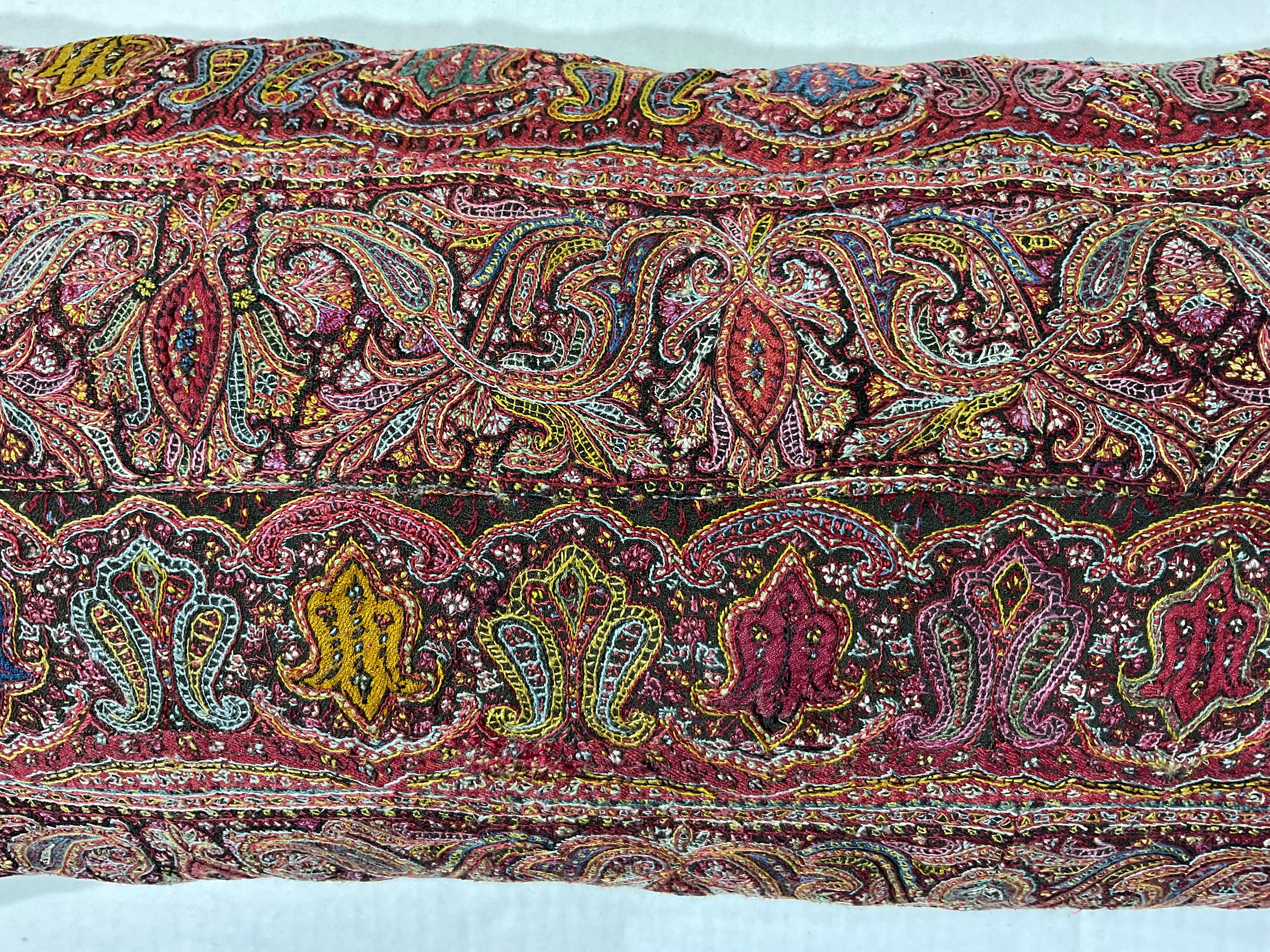 20th Century Single Hand Embroidery Persian Suzani Pillow For Sale