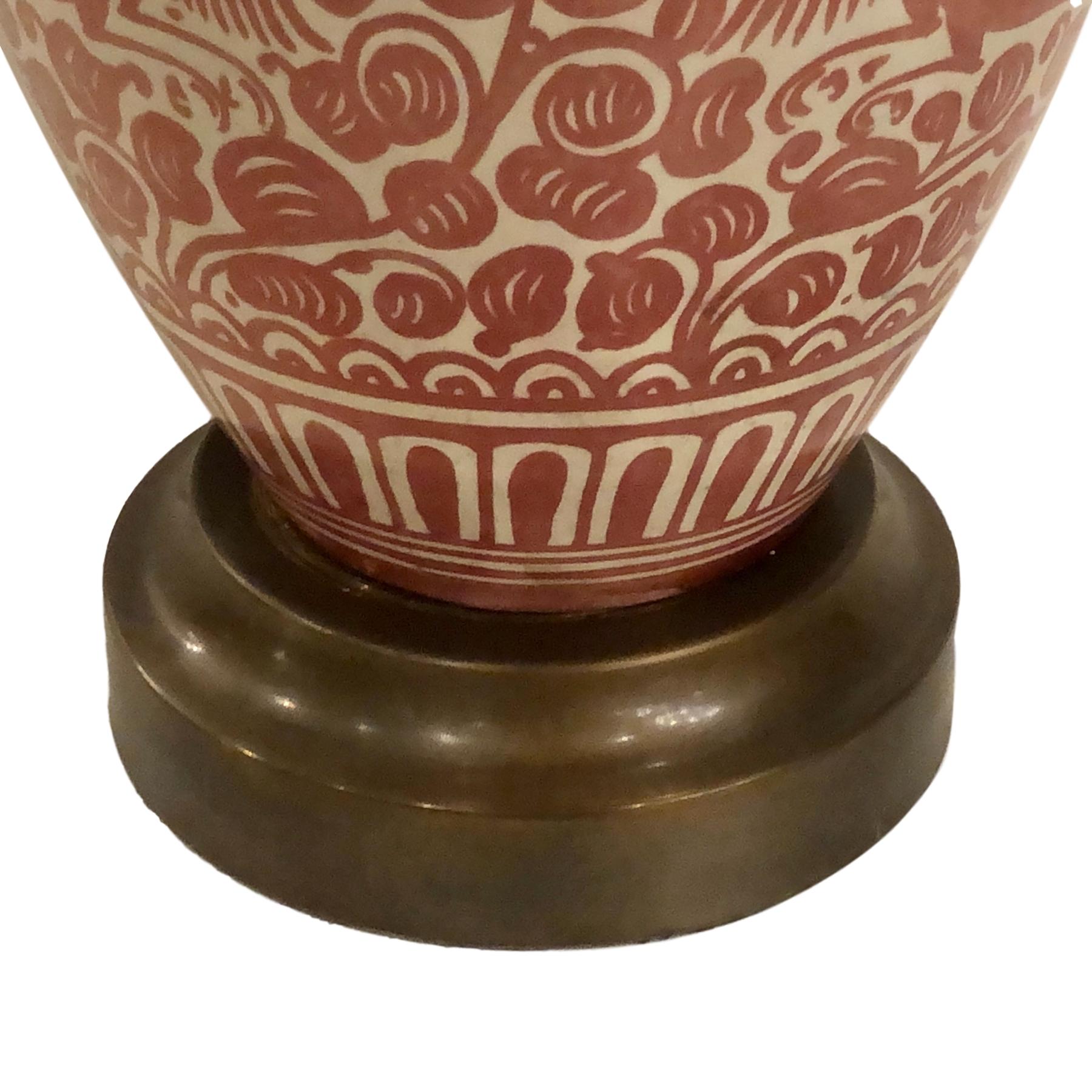 Italian Single Hand Painted Ceramic Lamp