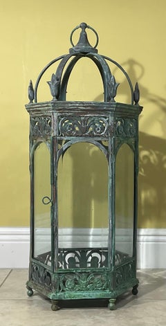 Einzelne Handcrafted Bronze und Messing Garten Kerze Laterne