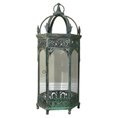 Lanterna singola da giardino in bronzo e ottone realizzata a mano
