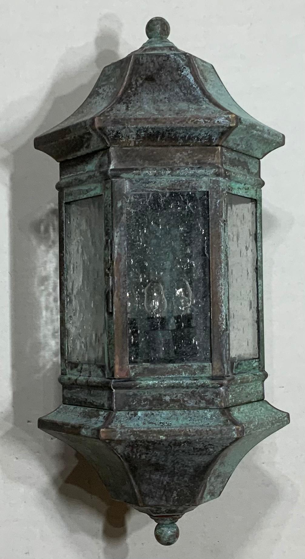 Single Handcrafted Solid Brass Wall Lantern 6