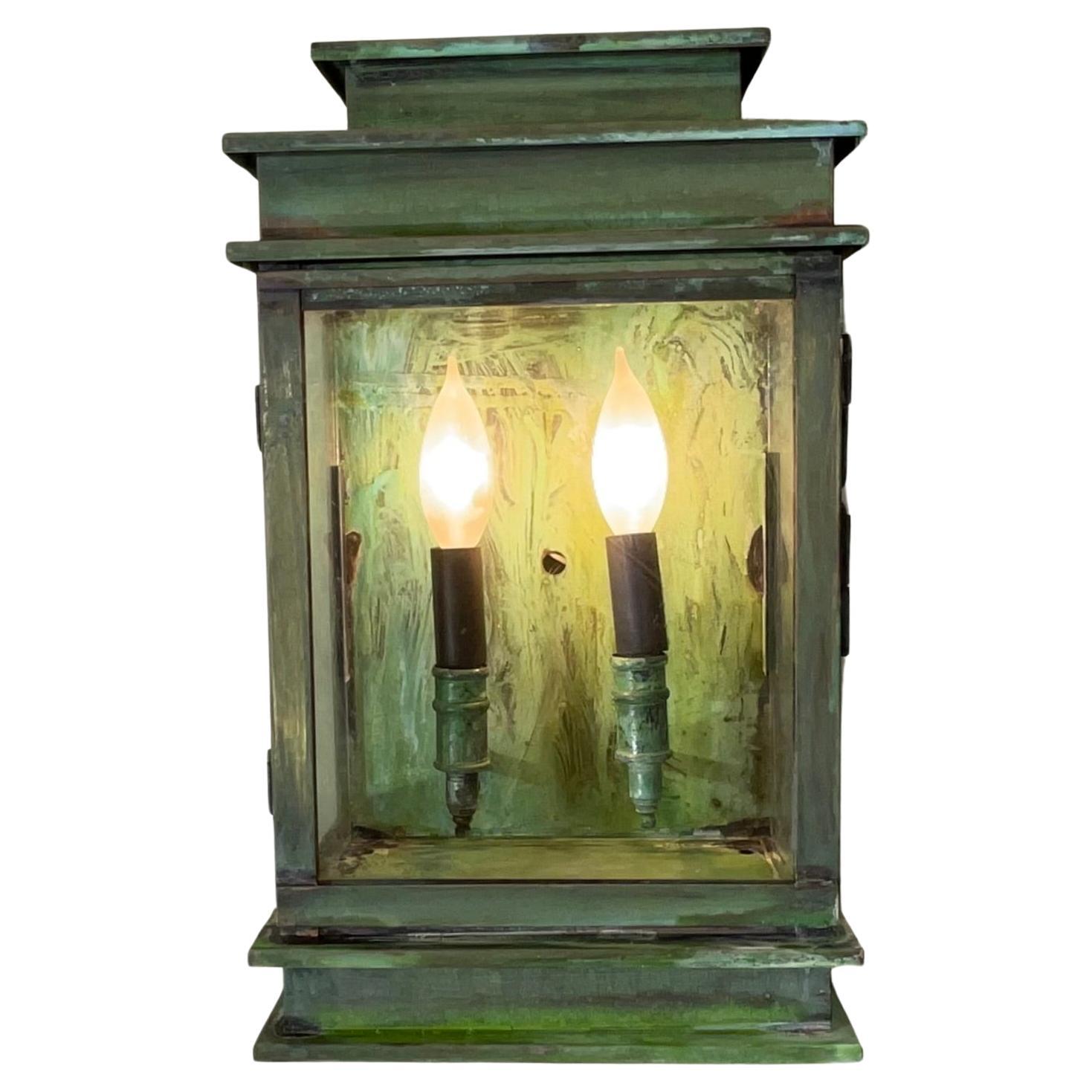 Single Handcrafted Solid Brass  Wall Lantern For Sale