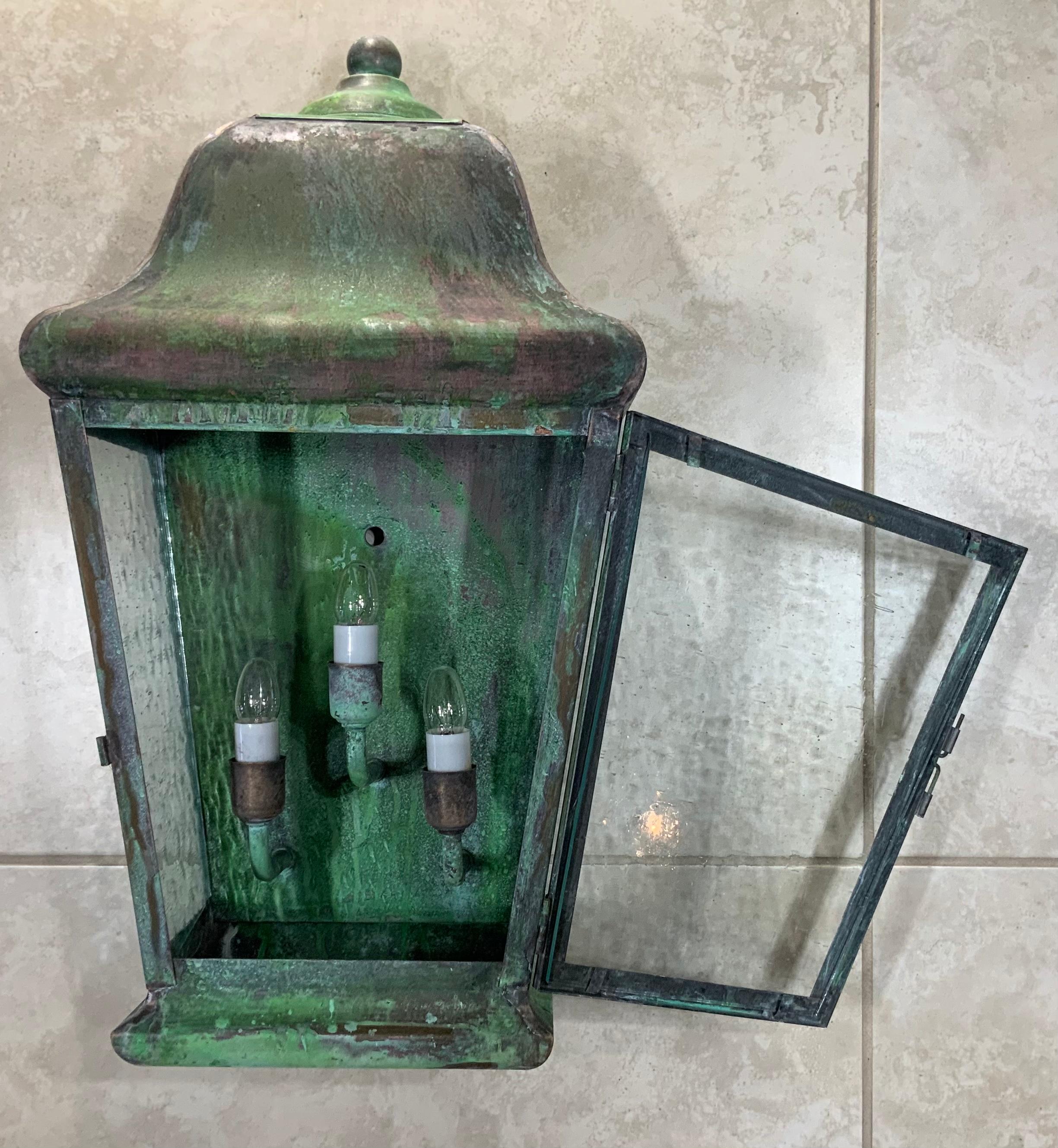 Single Handcrafted Solid Copper Wall Lantern 2
